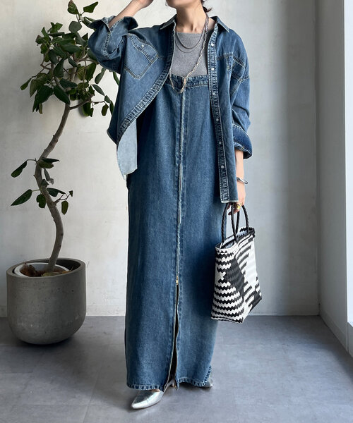 DouDou(ドゥドゥ)の「前後2WAYラメニットタンク(ニット/セーター・レディース・ブラック/サックスブルー/グレー/ベージュ・FREE)」の14枚目の写真