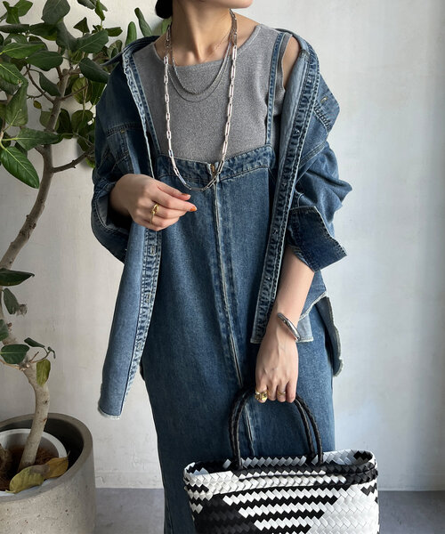 DouDou(ドゥドゥ)の「前後2WAYラメニットタンク(ニット/セーター・レディース・ブラック/サックスブルー/グレー/ベージュ・FREE)」の16枚目の写真