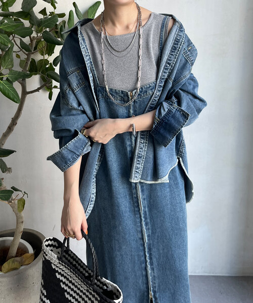 DouDou(ドゥドゥ)の「前後2WAYラメニットタンク(ニット/セーター・レディース・ブラック/サックスブルー/グレー/ベージュ・FREE)」の17枚目の写真