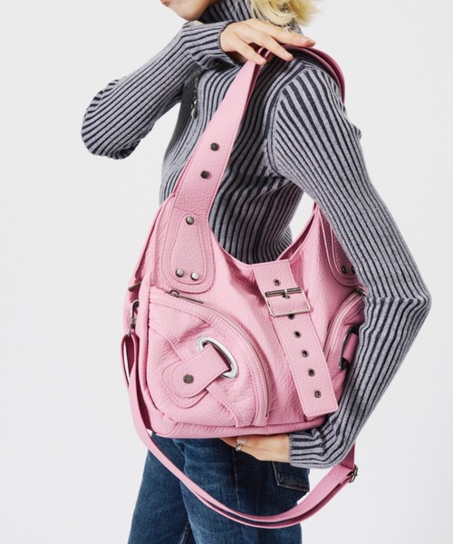 DTYYPE（ドタイプ）の「エンボス2WAYショルダーバッグ（ショルダーバッグ・レディース・ブラック/ピンク/ホワイト/レッド・FREE）」の12枚目の写真