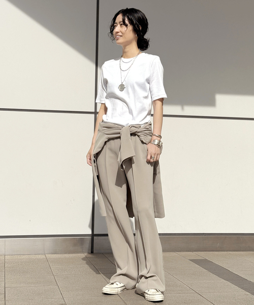 新品　AP STUDIO 半袖Tシャツ　黒 セール】フォーマルリブTシャツ（Tシャツ/カットソー）｜AP