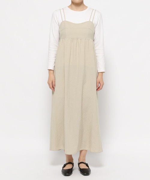 LOWRYS FARM(ローリーズファーム)の「ティアードポコキャミワンピース 289063(ワンピース・レディース・ブラック/ベージュ系その他/アイボリー/ブルー系その他・FREE)」の8枚目の写真