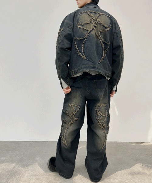 A‘gem 9(エージェムナイン)の「A'GEM/9 × .kom『FREEDEE/フリーディー』カットオフデニムジャケット(デニムジャケット・メンズ・ブラック/ブルー・M)」の7枚目の写真