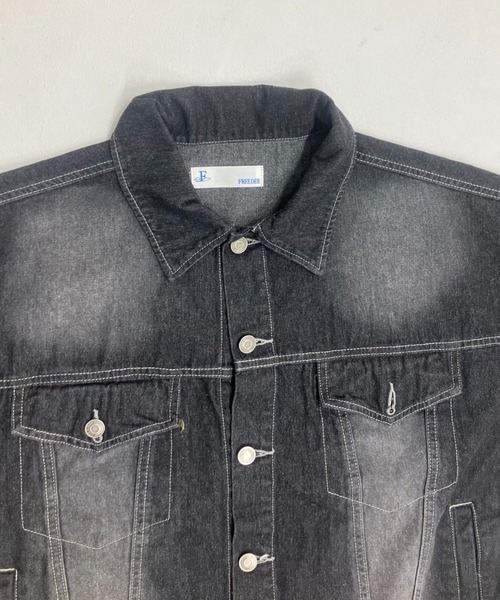 A‘gem 9(エージェムナイン)の「A'GEM/9 × .kom『FREEDEE/フリーディー』カットオフデニムジャケット(デニムジャケット・メンズ・ブラック/ブルー・M)」の15枚目の写真