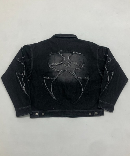 A‘gem 9(エージェムナイン)の「A'GEM/9 × .kom『FREEDEE/フリーディー』カットオフデニムジャケット(デニムジャケット・メンズ・ブラック/ブルー・M)」の14枚目の写真