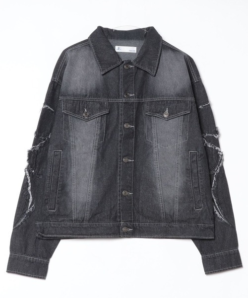 A‘gem 9(エージェムナイン)の「A'GEM/9 × .kom『FREEDEE/フリーディー』カットオフデニムジャケット(デニムジャケット・メンズ・ブラック/ブルー・M)」の13枚目の写真