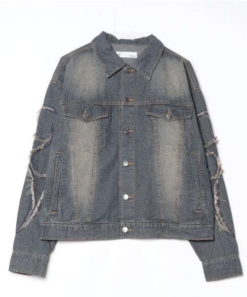 A‘gem 9(エージェムナイン)の「A'GEM/9 × .kom『FREEDEE/フリーディー』カットオフデニムジャケット(デニムジャケット・メンズ・ブラック/ブルー・M)」の20枚目の写真