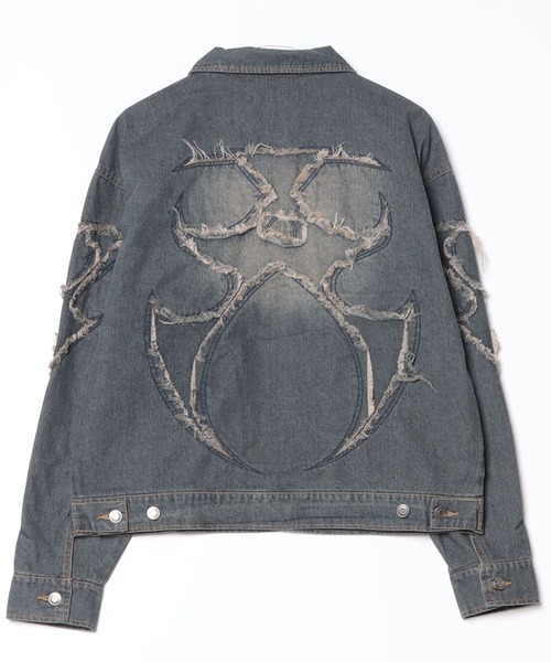 A‘gem 9(エージェムナイン)の「A'GEM/9 × .kom『FREEDEE/フリーディー』カットオフデニムジャケット(デニムジャケット・メンズ・ブラック/ブルー・M)」の21枚目の写真