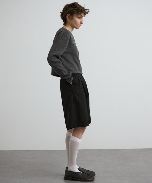 CREDONA（クレドナ）の「CENTRAL THERMAL  CARDIGAN/セントラルサーマルカーディガン（カーディガン/ボレロ・レディース・チャコールグレー/ブラック/オフホワイト・FREE）」の10枚目の写真