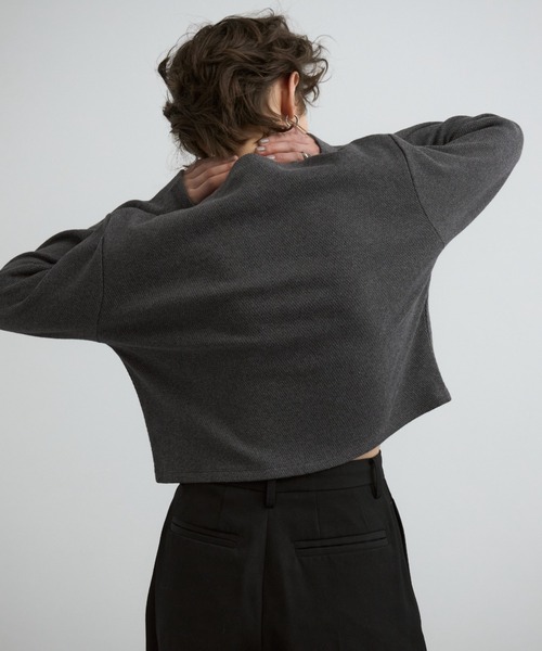 CREDONA（クレドナ）の「CENTRAL THERMAL  CARDIGAN/セントラルサーマルカーディガン（カーディガン/ボレロ・レディース・チャコールグレー/ブラック/オフホワイト・FREE）」の6枚目の写真