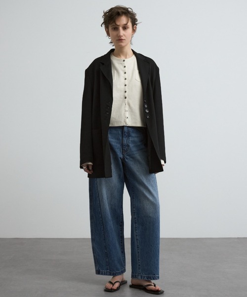 CREDONA（クレドナ）の「CENTRAL THERMAL  CARDIGAN/セントラルサーマルカーディガン（カーディガン/ボレロ・レディース・チャコールグレー/ブラック/オフホワイト・FREE）」の16枚目の写真