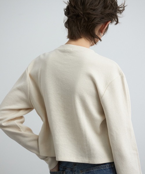 CREDONA（クレドナ）の「CENTRAL THERMAL  CARDIGAN/セントラルサーマルカーディガン（カーディガン/ボレロ・レディース・チャコールグレー/ブラック/オフホワイト・FREE）」の18枚目の写真