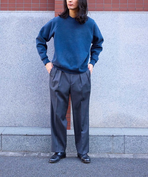 ADAM ET ROPE'(アダムエロペ)の「【WILD LIFE TAILOR】ウーステッド ワイド ストレート スラックス(スラックス・メンズ・チャコールグレー/ブラック/ネイビー・L/M)」の12枚目の写真