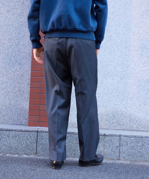 ADAM ET ROPE'(アダムエロペ)の「【WILD LIFE TAILOR】ウーステッド ワイド ストレート スラックス(スラックス・メンズ・チャコールグレー/ブラック/ネイビー・L/M)」の16枚目の写真