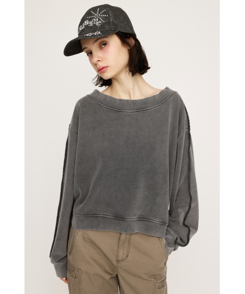 SLY（スライ）の「【WEB限定】ONE SHOULDER SW ワンショルダー スウェット 春服 トレーナー（スウェット・レディース・ブラック/杢グレー・FREE）」の10枚目の写真