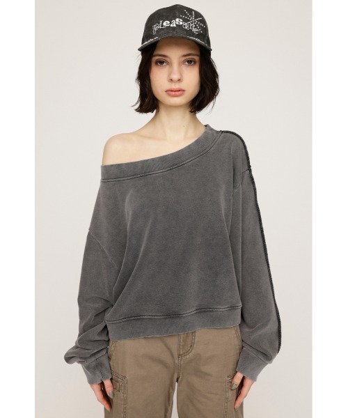 SLY（スライ）の「【WEB限定】ONE SHOULDER SW ワンショルダー スウェット 春服 トレーナー（スウェット・レディース・ブラック/杢グレー・FREE）」の11枚目の写真