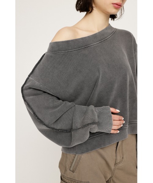 SLY（スライ）の「【WEB限定】ONE SHOULDER SW ワンショルダー スウェット 春服 トレーナー（スウェット・レディース・ブラック/杢グレー・FREE）」の18枚目の写真