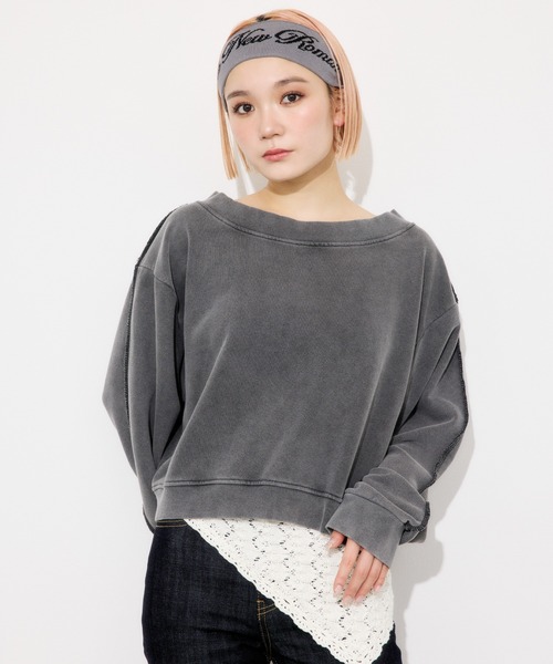 SLY（スライ）の「【WEB限定】ONE SHOULDER SW ワンショルダー スウェット 春服 トレーナー（スウェット・レディース・ブラック/杢グレー・FREE）」の22枚目の写真