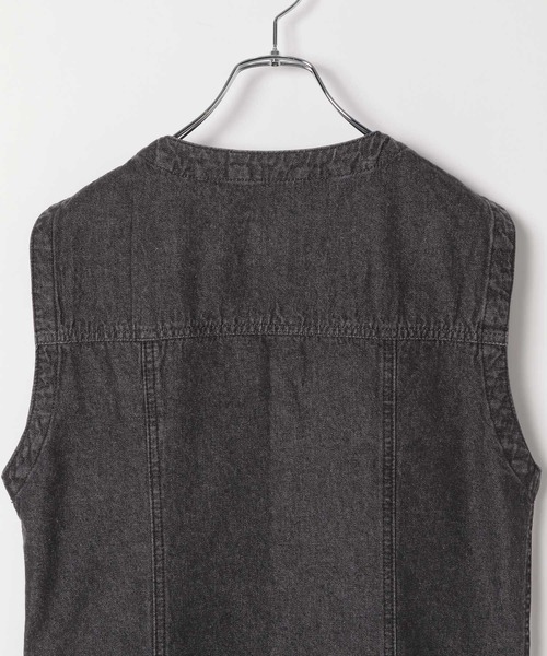 LEPSIM(レプシィム)の「デニムジレワンピース 299923(ワンピース・レディース・ネイビー/ブラック・FREE)」の14枚目の写真