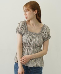 MILKFED. | FLORAL PATTERN PUFF SLEEVE BLOUSE(Tシャツ/カットソー)