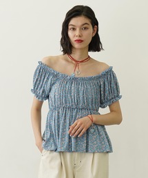 FLORAL PATTERN PUFF SLEEVE BLOUSE