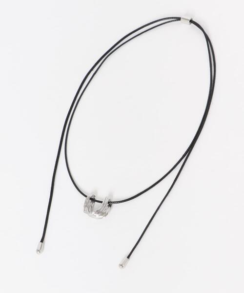 SMELLY（スメリー）の「メタルトップコードチョーカーネックレス（ネックレス・レディース・ブラック・-）」の6枚目の写真