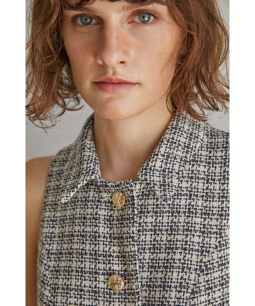 Estella.K（エステラケー）の「Georgia Tweed Dress ツイードミニマムドレス（ワンピース・レディース・ブラック系/ホワイト系・FREE）」の7枚目の写真