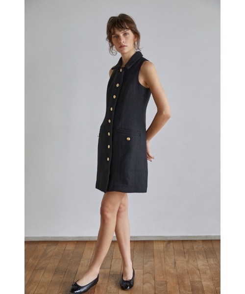 Estella.K（エステラケー）の「Georgia Tweed Dress ツイードミニマムドレス（ワンピース・レディース・ブラック系/ホワイト系・FREE）」の11枚目の写真
