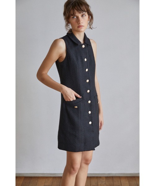 Estella.K（エステラケー）の「Georgia Tweed Dress ツイードミニマムドレス（ワンピース・レディース・ブラック系/ホワイト系・FREE）」の16枚目の写真