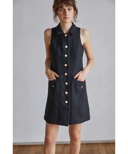Estella.K（エステラケー）の「Georgia Tweed Dress ツイードミニマムドレス（ワンピース・レディース・ブラック系/ホワイト系・FREE）」の14枚目の写真