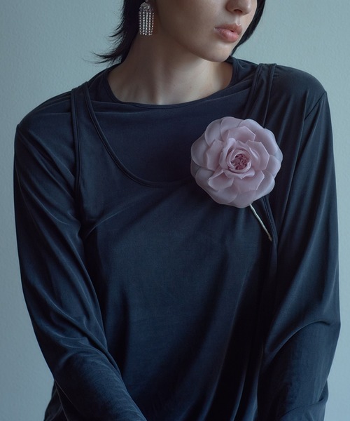 IRIS47（イリスフォーセブン）の「【IRIS 47】velvety long tops/ベルベティ ロング トップス dress26（Tシャツ/カットソー・レディース・ブラック/ベージュ・FREE）」の11枚目の写真