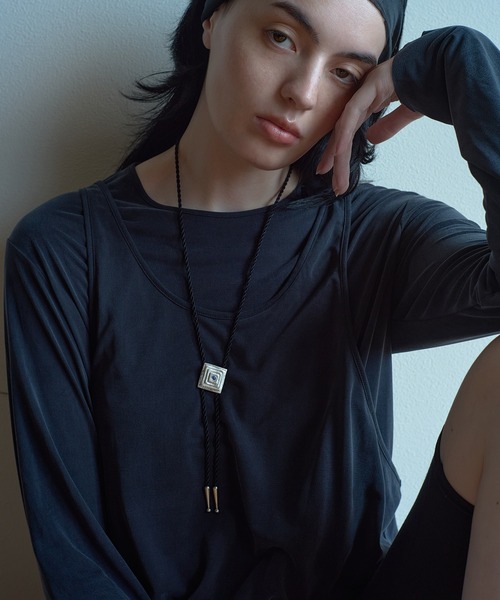 IRIS47（イリスフォーセブン）の「【IRIS 47】velvety long tops/ベルベティ ロング トップス dress26（Tシャツ/カットソー・レディース・ブラック/ベージュ・FREE）」の13枚目の写真