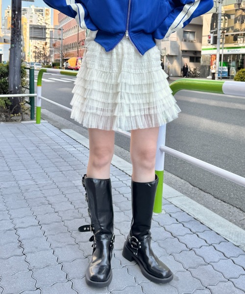 SOLLON.(ソルロン)の「チュールティアードミニスカパン(スカート・レディース・アイボリー/ブラック/ホワイト/ピンク・FREE)」の18枚目の写真