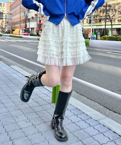 SOLLON.(ソルロン)の「チュールティアードミニスカパン(スカート・レディース・アイボリー/ブラック/ホワイト/ピンク・FREE)」の19枚目の写真