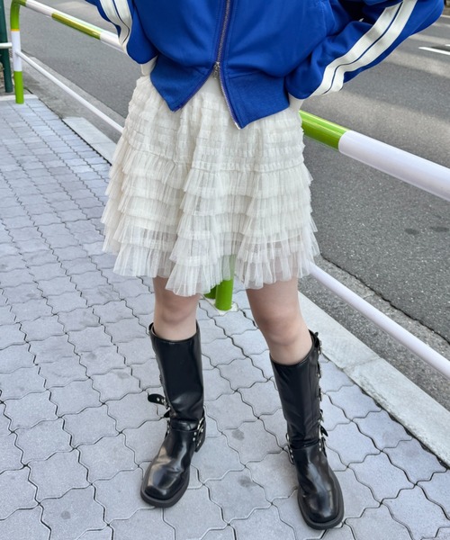 SOLLON.(ソルロン)の「チュールティアードミニスカパン(スカート・レディース・アイボリー/ブラック/ホワイト/ピンク・FREE)」の17枚目の写真
