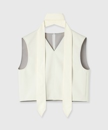 TIE VN BLOUSE/タイブイネックブラウス