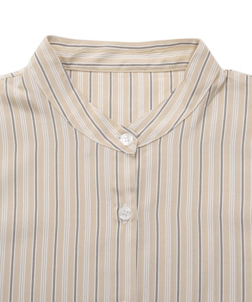 Arnold Palmer（アーノルドパーマー）の「EVERY DAY イージーケア ストライプ シャツブラウス（シャツ/ブラウス・レディース・サックスブルー/ベージュ/ブルー・L/S/M）」の9枚目の写真