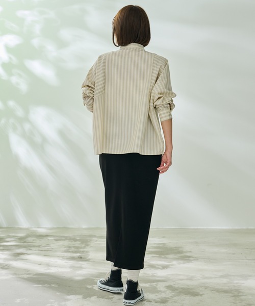 Arnold Palmer（アーノルドパーマー）の「EVERY DAY イージーケア ストライプ シャツブラウス（シャツ/ブラウス・レディース・サックスブルー/ベージュ/ブルー・L/S/M）」の19枚目の写真