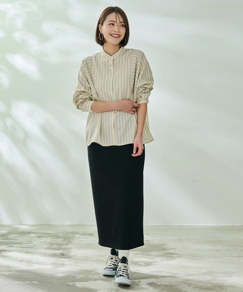 Arnold Palmer（アーノルドパーマー）の「EVERY DAY イージーケア ストライプ シャツブラウス（シャツ/ブラウス・レディース・サックスブルー/ベージュ/ブルー・L/S/M）」の21枚目の写真