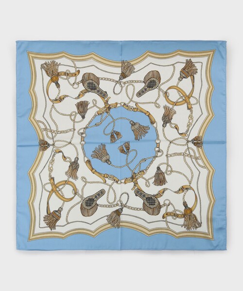 OPAQUE.CLIP（オペークドットクリップ）の「チェーン柄スクエア大判スカーフ（バンダナ/スカーフ・レディース・マスタード/ピンク系/ブルー/ブラック/ブラウン系・00）」の3枚目の写真