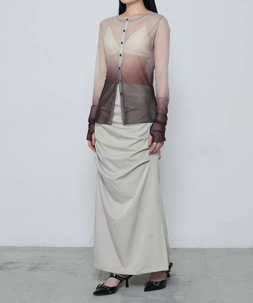 スカート MEER. FRONT GATHER TIGHT SKIRT(BLK) Stretch twill skirt | Contemporaine | Shop Mini Skirts