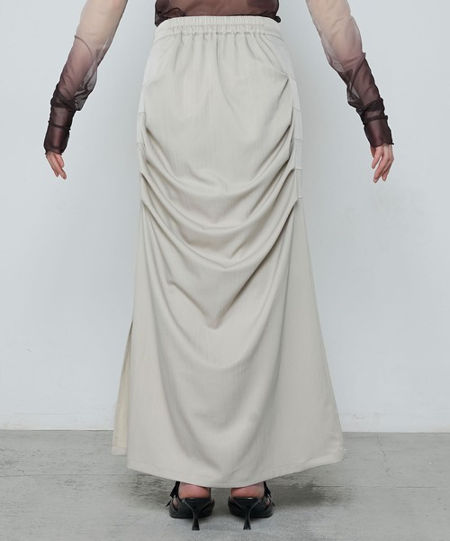 セール】Front gather tuck tight skirt / フロントギャザー