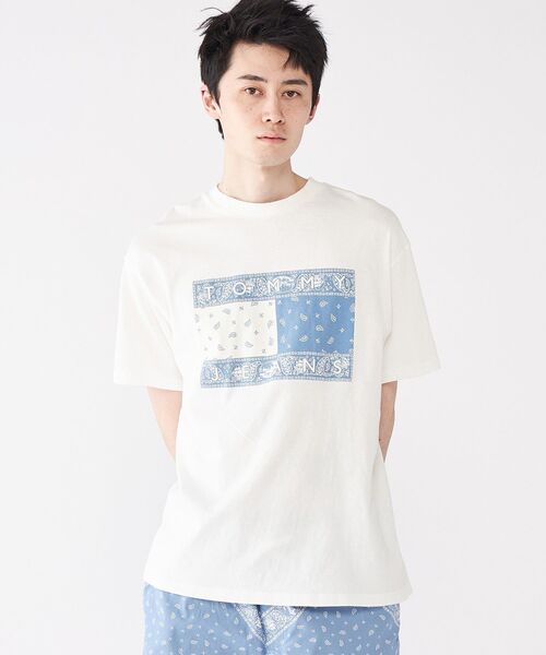 [ JEANS] リラックスペイズリーフラッグTシャツ ★大人気★ セール】リラックスペイズリーフラッグTシャツ（Tシャツ