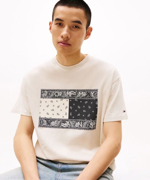 [ JEANS] リラックスペイズリーフラッグTシャツ ★大人気★ セール】リラックスペイズリーフラッグTシャツ（Tシャツ