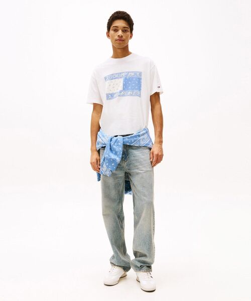 [ JEANS] リラックスペイズリーフラッグTシャツ ★大人気★ セール】リラックスペイズリーフラッグTシャツ（Tシャツ