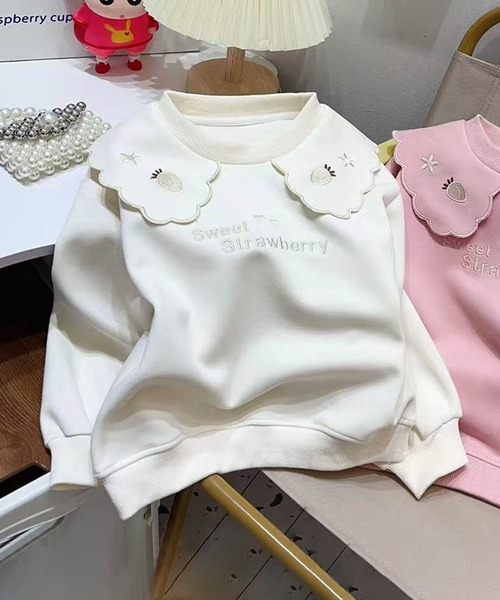 aimoha(アイモハ)の「【aimoha KIDS】キッズフラワーカラースウェット(スウェット・キッズ・ピンク/ベージュ/オフホワイト・90/100/110/120/130)」の1枚目の写真