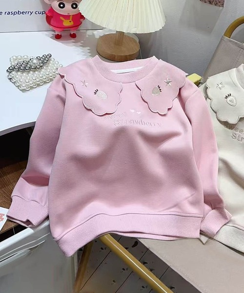 aimoha(アイモハ)の「【aimoha KIDS】キッズフラワーカラースウェット(スウェット・キッズ・ピンク/ベージュ/オフホワイト・90/100/110/120/130)」の3枚目の写真