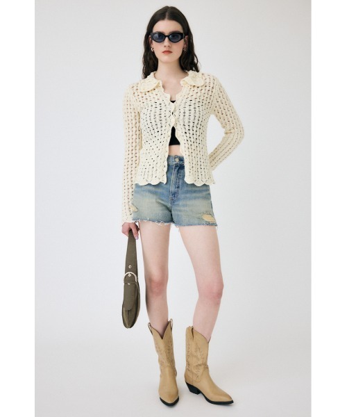 MOUSSY(マウジー)の「CUT OFF DAMAGE ショートパンツ(デニムパンツ・レディース・ブルー/ライトブルー・1/2/0)」の18枚目の写真