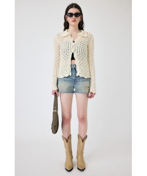 MOUSSY(マウジー)の「CUT OFF DAMAGE ショートパンツ(デニムパンツ・レディース・ブルー/ライトブルー・1/2/0)」の19枚目の写真