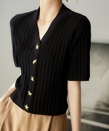 新品❤️ARCHIVIO ブラック 半袖セーター INASTUDIOS ニット セーター ハイネック ハーフジップ クロップド丈